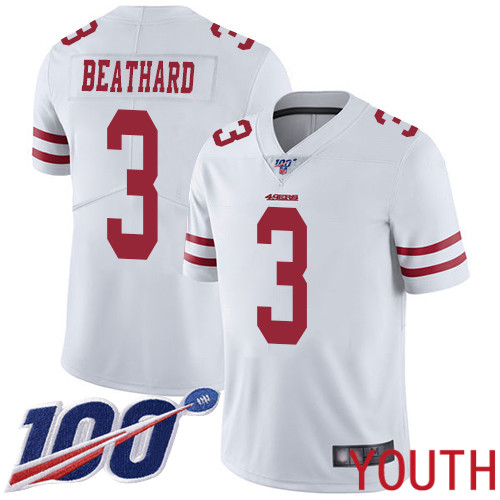San Francisco 49ers Limited White Youth C. J. Beathard Road NFL Jersey #3 100th Season Vapor Untouchable